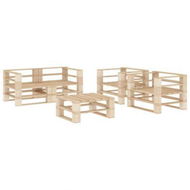 Detailed information about the product 5 Piece Garden Lounge Set Pallets Wood