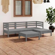 Detailed information about the product 5 Piece Garden Lounge Set Solid Pinewood Grey