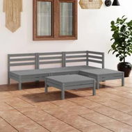 Detailed information about the product 5 Piece Garden Lounge Set Solid Pinewood Grey