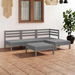 5 Piece Garden Lounge Set Solid Pinewood Grey. Available at Crazy Sales for $299.95