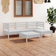 Detailed information about the product 5 Piece Garden Lounge Set Solid Pinewood White