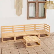 Detailed information about the product 5 Piece Garden Lounge Set Solid Pinewood