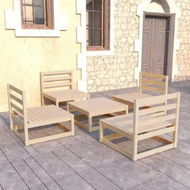 Detailed information about the product 5 Piece Garden Lounge Set Solid Pinewood