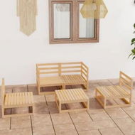 Detailed information about the product 5 Piece Garden Lounge Set Solid Pinewood