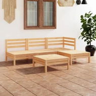 Detailed information about the product 5 Piece Garden Lounge Set Solid Pinewood