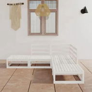 Detailed information about the product 5 Piece Garden Lounge Set White Solid Pinewood