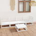 5 Piece Garden Lounge Set White Solid Pinewood. Available at Crazy Sales for $329.95