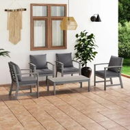 Detailed information about the product 5 Piece Garden Lounge Set with Cushion Solid Acacia Wood Grey