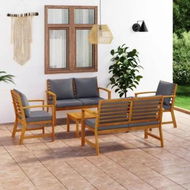 Detailed information about the product 5 Piece Garden Lounge Set with Cushion Solid Acacia Wood