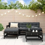 Detailed information about the product 5 Piece Garden Lounge Set with Cushions Black Solid Wood