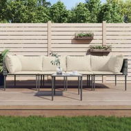 Detailed information about the product 5 Piece Garden Lounge Set with Cushions Grey Poly Rattan