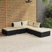 5 Piece Garden Lounge Set with Cushions Poly Rattan Black. Available at Crazy Sales for $579.95