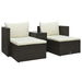 5 Piece Garden Lounge Set with Cushions Poly Rattan Brown. Available at Crazy Sales for $559.95