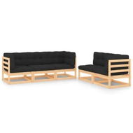 Detailed information about the product 5 Piece Garden Lounge Set with Cushions Solid Pinewood