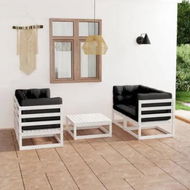 Detailed information about the product 5 Piece Garden Lounge Set with Cushions Solid Pinewood