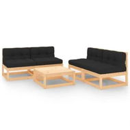 Detailed information about the product 5 Piece Garden Lounge Set with Cushions Solid Pinewood