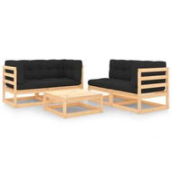 Detailed information about the product 5 Piece Garden Lounge Set with Cushions Solid Pinewood