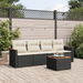 5 Piece Garden Sofa Set with Cushions Black Poly Rattan. Available at Crazy Sales for $459.95