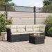 5 Piece Garden Sofa Set with Cushions Black Poly Rattan. Available at Crazy Sales for $479.95