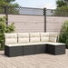 5 Piece Garden Sofa Set with Cushions Black Poly Rattan. Available at Crazy Sales for $429.95