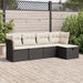5 Piece Garden Sofa Set with Cushions Black Poly Rattan. Available at Crazy Sales for $469.95