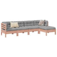 Detailed information about the product 5 Piece Garden Sofa Set with Cushions Solid Wood Douglas Fir