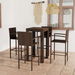 5 Piece Outdoor Bar Set with Armrest Poly Rattan Brown. Available at Crazy Sales for $499.95