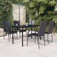 Detailed information about the product 5 Piece Outdoor Dining Set Black