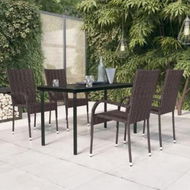 Detailed information about the product 5 Piece Outdoor Dining Set Brown and Black