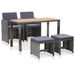 5 Piece Outdoor Dining Set Poly Rattan And Acacia Wood Anthracite. Available at Crazy Sales for $539.95