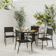 Detailed information about the product 5 Piece Outdoor Dining Set Poly Rattan Black