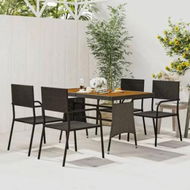 Detailed information about the product 5 Piece Outdoor Dining Set Poly Rattan Black