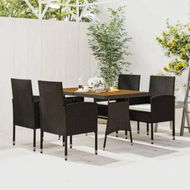 Detailed information about the product 5 Piece Outdoor Dining Set Poly Rattan Black