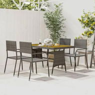 Detailed information about the product 5 Piece Outdoor Dining Set Poly Rattan Grey