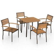 Detailed information about the product 5 Piece Outdoor Dining Set Solid Acacia Wood And Steel