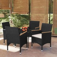 Detailed information about the product 5 Piece Outdoor Dining Set with Cushions Black