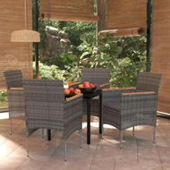 Detailed information about the product 5 Piece Outdoor Dining Set with Cushions Grey and Black