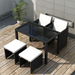 5 Piece Outdoor Dining Set With Cushions Poly Rattan Black. Available at Crazy Sales for $419.95