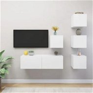 Detailed information about the product 5 Piece TV Cabinet Set White Engineered Wood