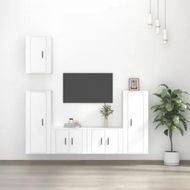 Detailed information about the product 5 Piece TV Cabinet Set White Engineered Wood