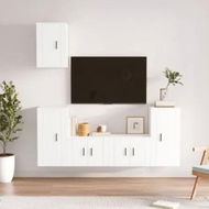 Detailed information about the product 5 Piece TV Cabinet Set White Engineered Wood