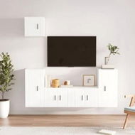 Detailed information about the product 5 Piece TV Cabinet Set White Engineered Wood