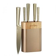 Detailed information about the product 5-Star Chef 6PCS Kitchen Knife Set Stainless Steel Nonstick Block Chef Sharp