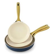 Detailed information about the product 5-star Chef Frying Pan 3PCS Shades Frypan Set Ceramic Coating Multi Colour