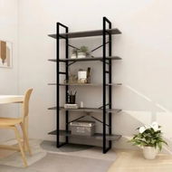 Detailed information about the product 5-Tier Book Cabinet Grey 100x30x175 cm Pinewood