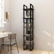 Detailed information about the product 5-Tier Book Cabinet Grey 40x30x175 cm Pinewood