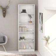 Detailed information about the product 5-Tier Book Cabinet High Gloss White 60x24x175 Cm Chipboard