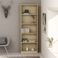 Detailed information about the product 5-Tier Book Cabinet Sonoma Oak 60x24x175 cm Chipboard