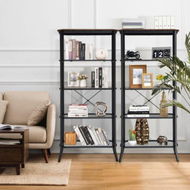 Detailed information about the product 5-tier Bookshelf With Steel Frame For Living Room