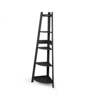 Detailed information about the product 5 Tier Corner Shelf Wooden Storage Black